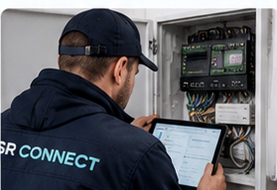 Illustration d'un technicien intervenant sur une installation technique